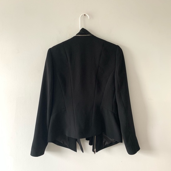 Zara Woman Black Zipper Shawl Collar Blazer Small - Picture 7 of 11